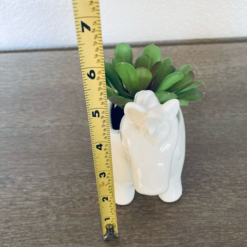 Unicorn Ceramic Succulent Artificial Planter Pot - Picture 2 of 3